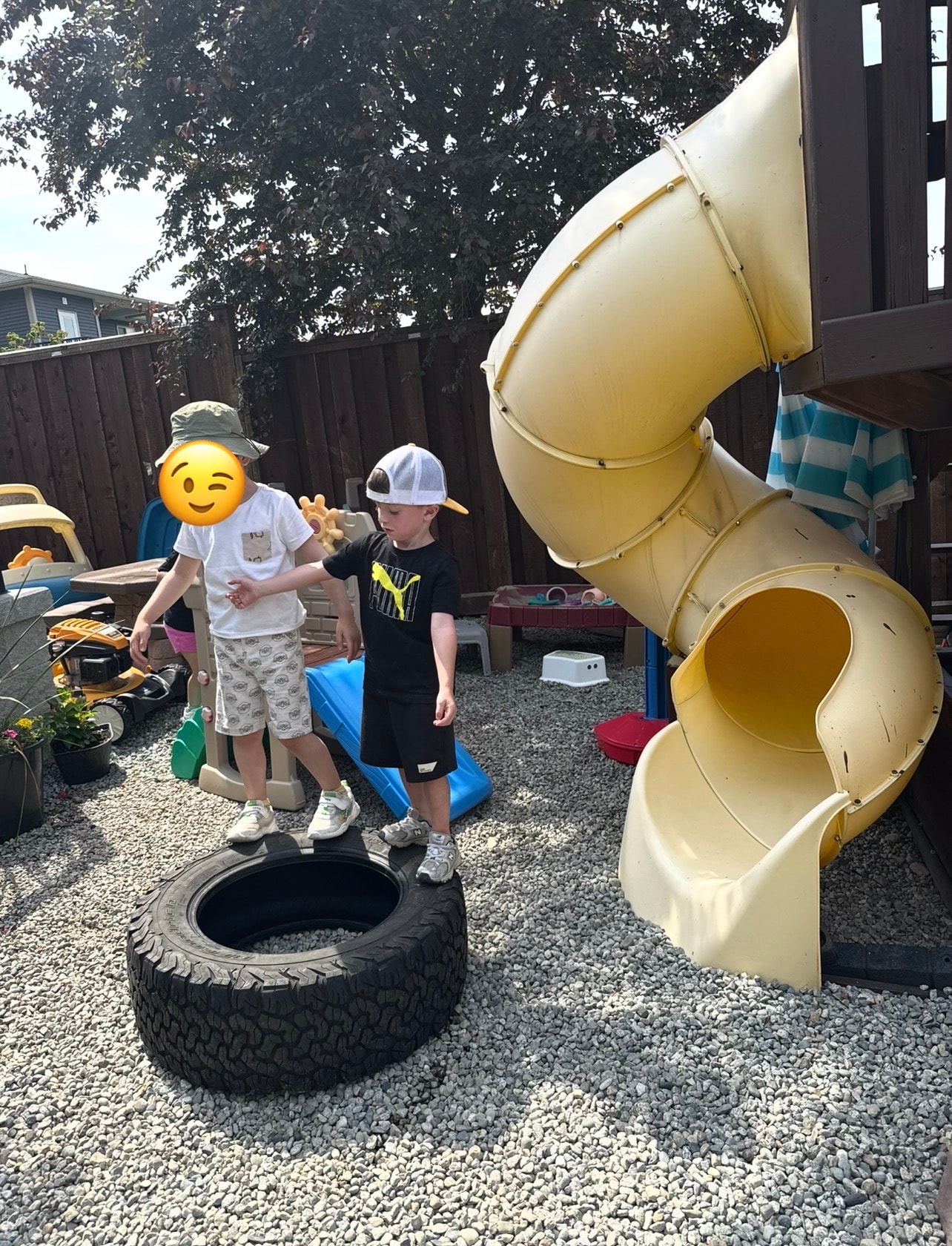 Children laughing and playing outside